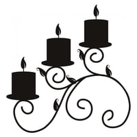 Rienda Libre Graphics - Decomural Swirl Triple Candle Christmas Ws-15159