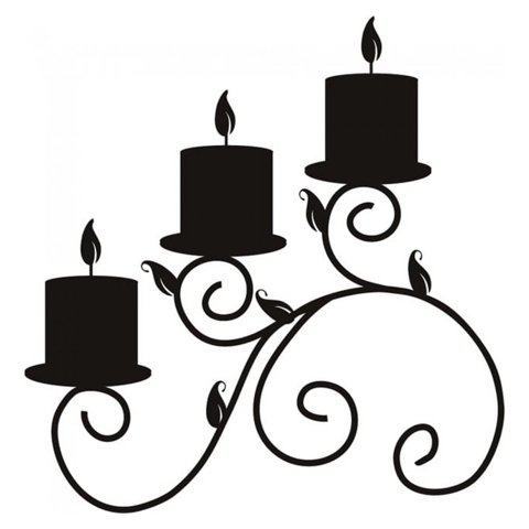 Rienda Libre Graphics - Decomural Swirl Triple Candle Christmas Ws-15159