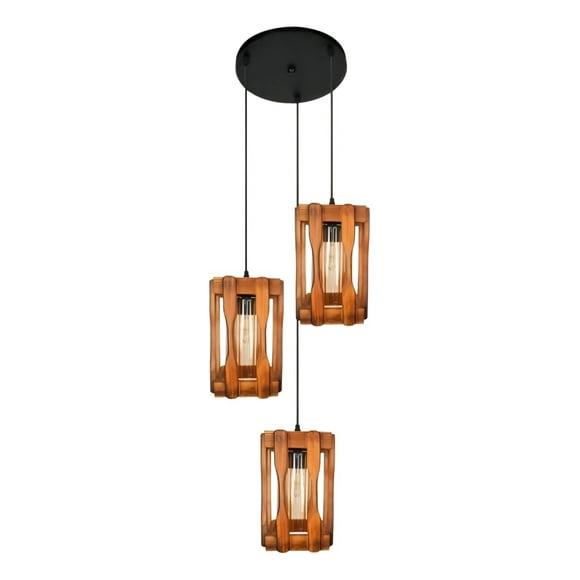 Lámpara Colgante Vintage Decorativa Rústica 3 Luces Jhn