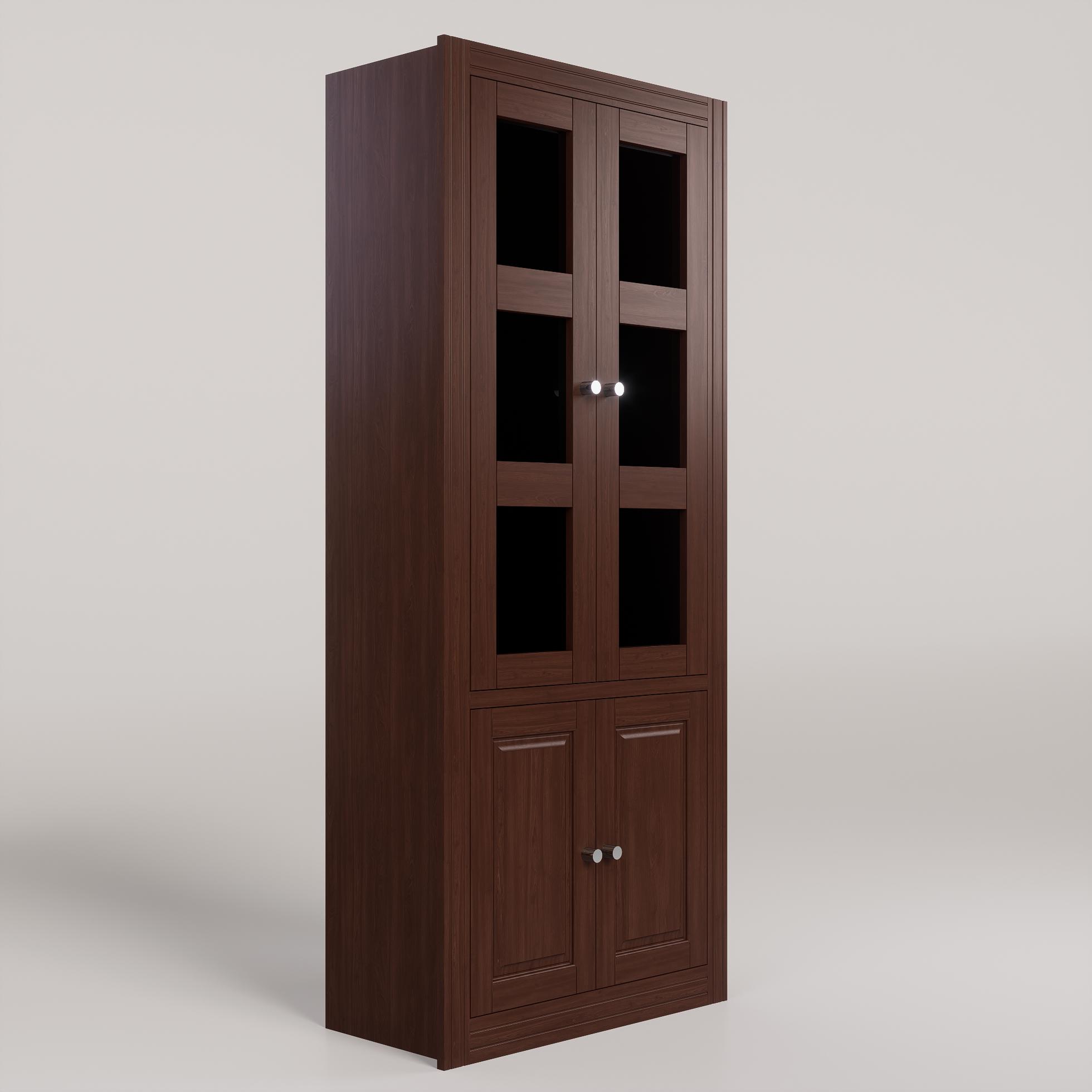 Muebles Insignes - Vitrina Berlin Nogal Madera Vidrio 2 Puertas