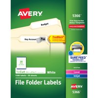 Etiquetas Para Carpetas De Archivos Avery Trueblock 1500, Blancas (5366)