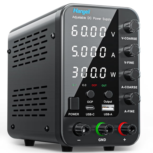Fuente de alimentación DC HANGELL 60V 5A Bench con codificador y USB