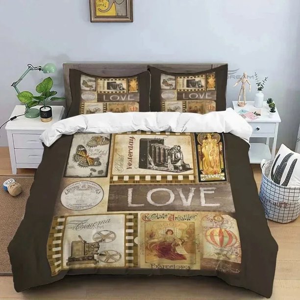 v2055 Bed Sheets Movie Film Clap Board Patterns Comforter Bedding Set,Duvet Cover Bed Set Quilt Cover Pillowcase,King Queen Size Bedding Set 3-Piece Bedding Set (1 Duvet Cover + 2 Pillow Shams) Bed Sh