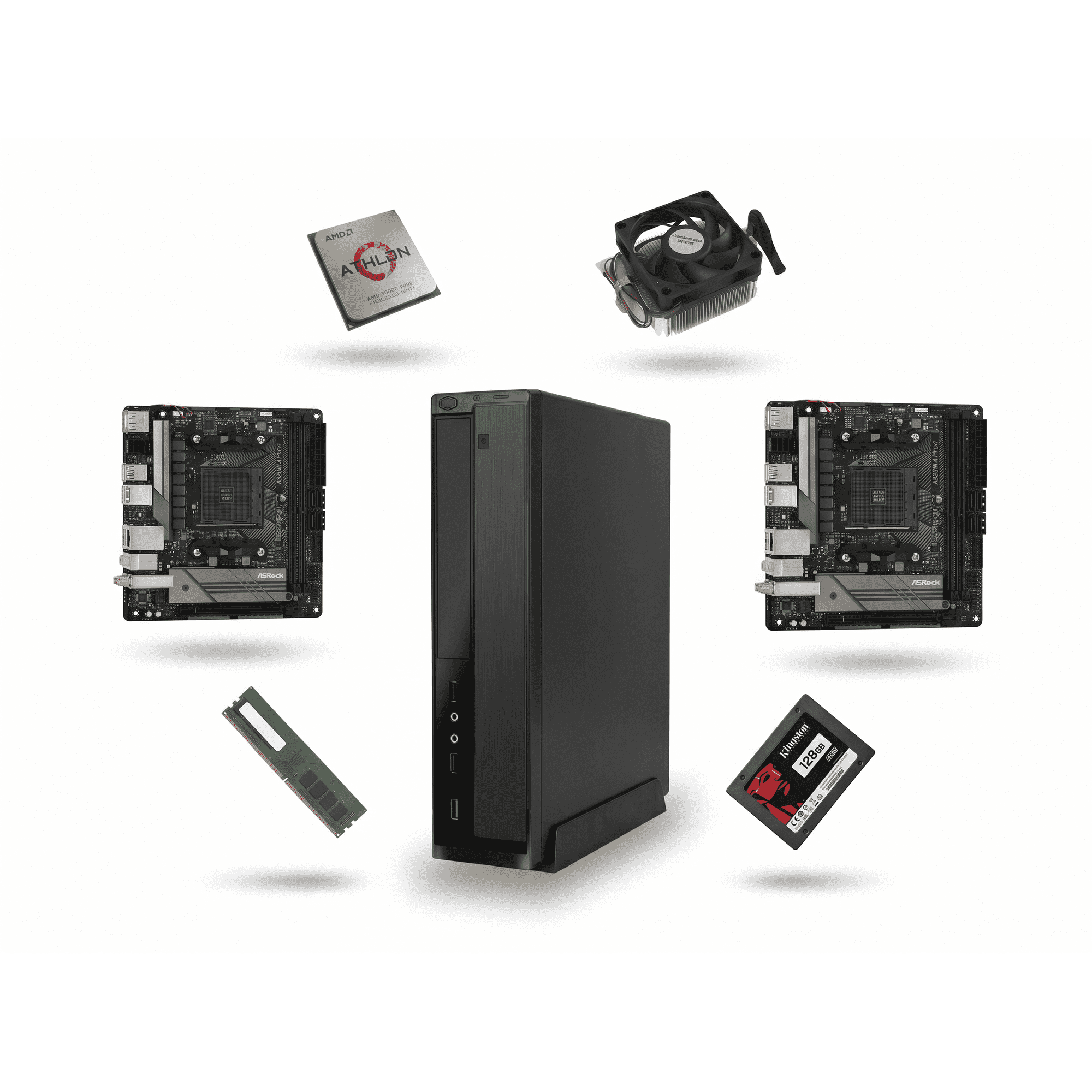 Pc Oficina Amd Athlon 3000g 8gb Ram 128gb Ssd Wifi - Nuevo