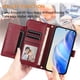 thumbnail image 3 of Funda Billetera Cremallera para iPhone 17 con Porta Tarjetas, Soporte y Correa Rojo, 3 of 5