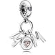 thumbnail image 1 of Romántico Amor - Charms compatibles con pulsera Pandora, amada madre en corazón, circonita blanca colgante, plata, 1 of 1