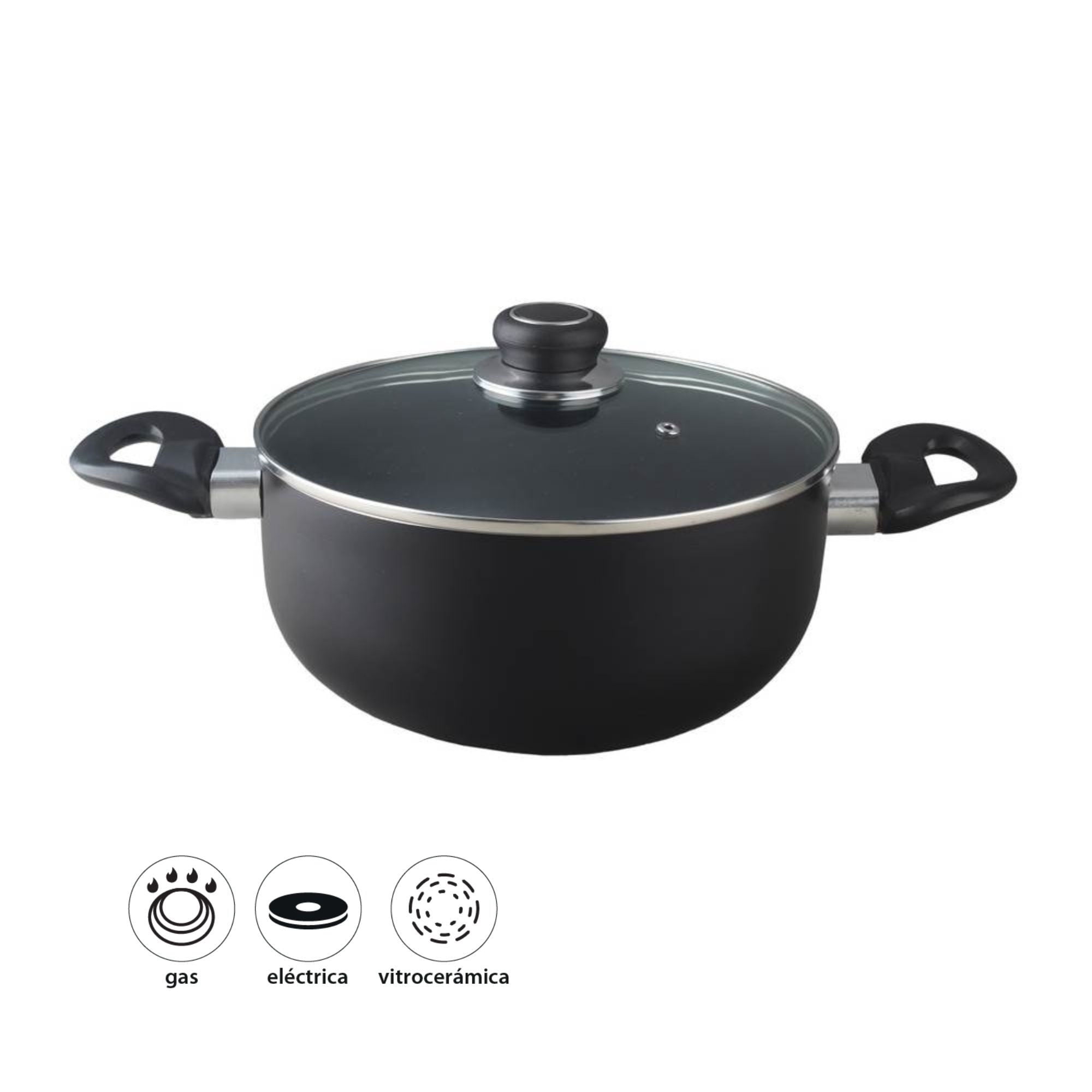 Haus - Olla Aluminio Prensado Antiadherente 20 Cm (2.2 Litros) 2 Piezas