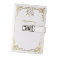 Magideal - Diario Con Candado, Cuaderno, Suministros De Oficina, Diario Con Contraseña Y Candado Para Mujeres Y Hombres. Blanco
