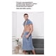 thumbnail image 3 of 2 set de los hombres toalla envoltura albornoz, baño suave ajustable envoltura para la ducha, sauna, coral lana súper suave, absorbente y secado rápido -Blue, 3 of 3