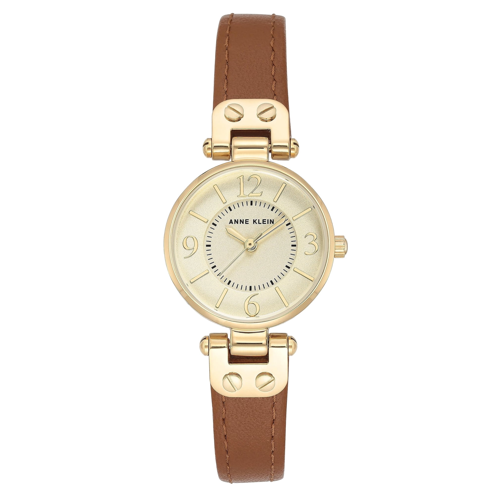 Reloj Anne Klein 109442chhy Correa De Piel Dorada Para Mujer