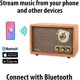 thumbnail image 2 of Radio Bluetooth Victrola Retro Wood con altavoces integrados, 2 of 4