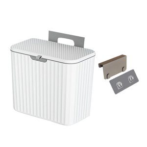 Magideal - Debajo Del Fregadero Cubo De Basura Deslizante Abierto Con Gancho Reciclaje Estable Cubo De Basura Portátil Ahorro De Espacio Cubo De Compost Interior Blanco 7L