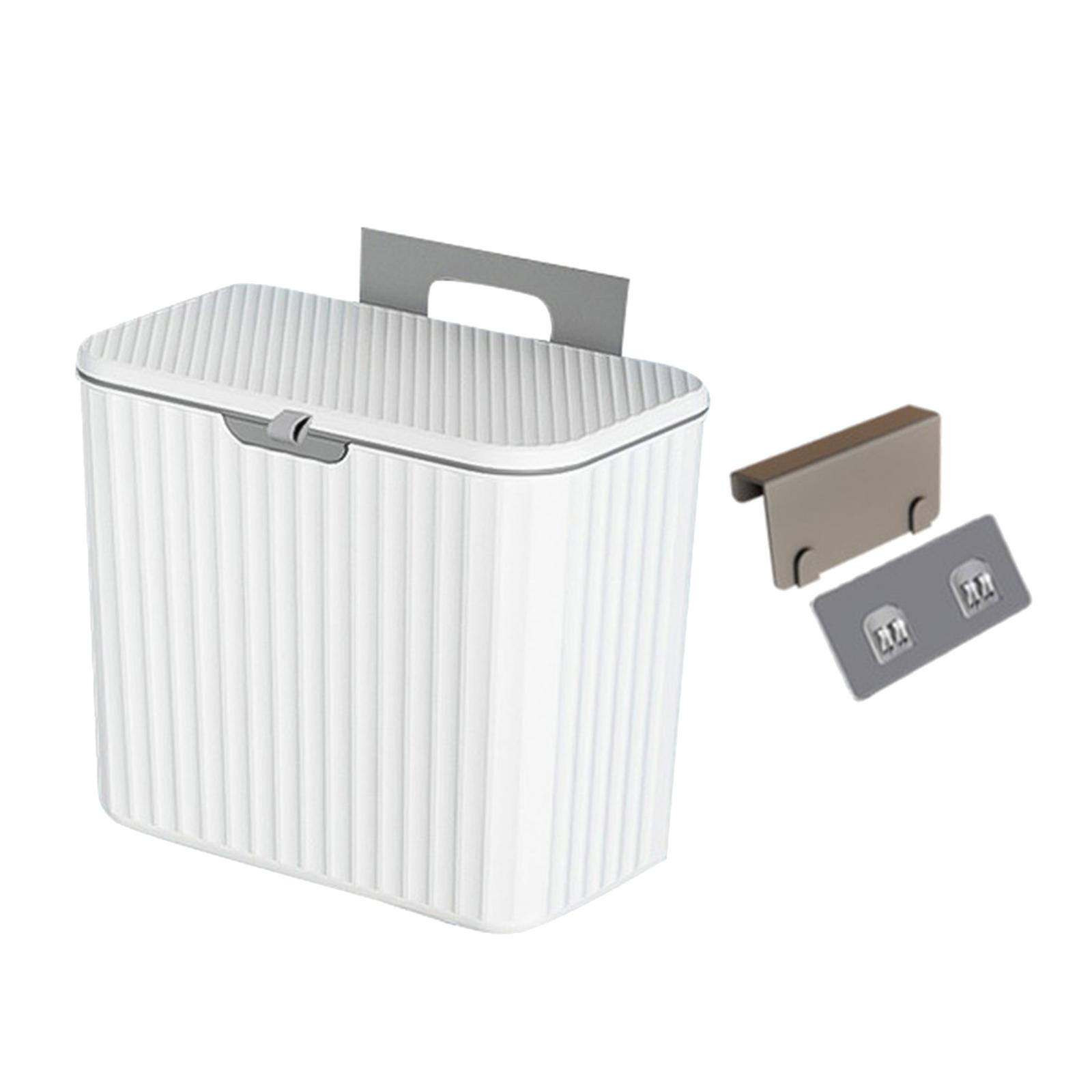 Magideal - Debajo Del Fregadero Cubo De Basura Deslizante Abierto Con Gancho Reciclaje Estable Cubo De Basura Portátil Ahorro De Espacio Cubo De Compost Interior Blanco 7L