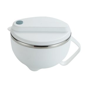 Magideal - Cuenco Para Ramen Con Tapa, Cuenco Para Fideos Instantáneos, Mango Antiescaldaduras, Fácil De Transportar, Lonchera Multifunción Para El Hogar, Picnic Blanco