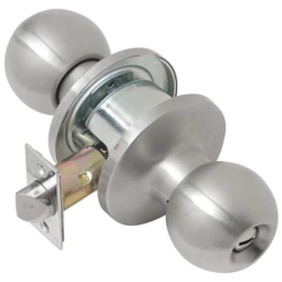 Pomo esférico de privacidad Weiser CL100052 de acero satinado