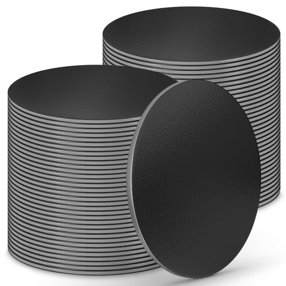 Minitablas para tartas O'CREME, negras, redondas, 10 cm, 100 unidades