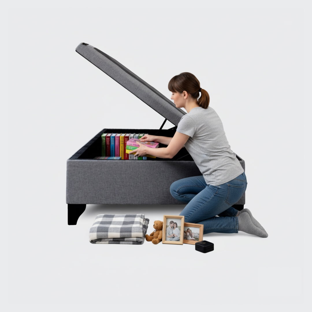 Ivi Home - Base Baul 1 Plaza Apertura Horizontal 90x190 Gris