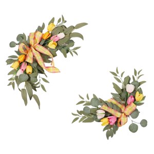 Bothyi - 2X Boda Arco Flores Guirnalda Flor Artificial Swag Tulipanes