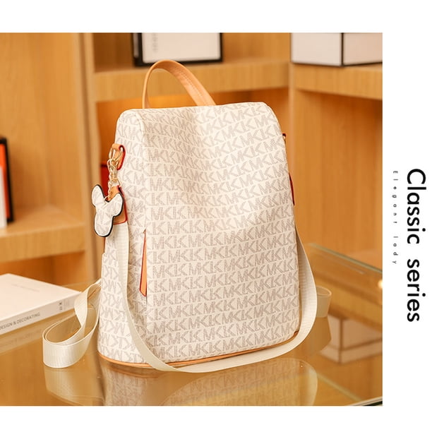 High Quality Leather Ladies Backpack Luxury Designer Women Shoulder Bag Girls School Bag Letter Printing Anti Theft Backpack