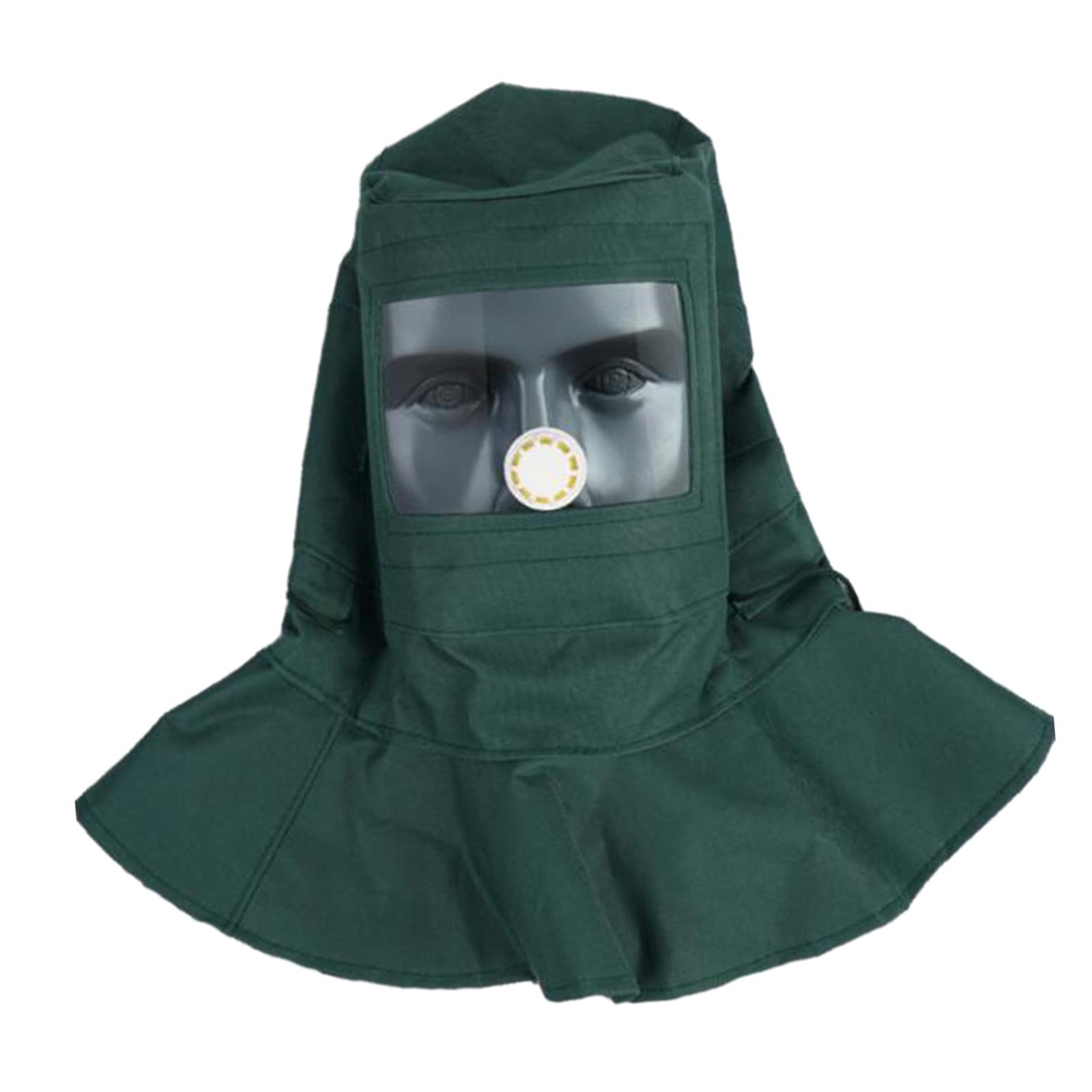 Ioensy - Capucha De Chorro De Arena Casco De Protección Facial Transpirable Capucha De Chorro De Arena Lente De Plástico