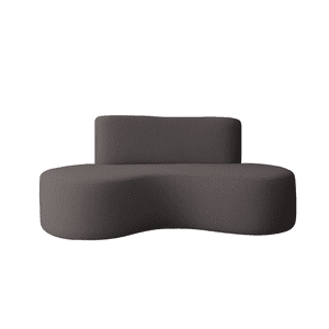 Mueblart - Sofá Tipo Órgano Curvo Moderno Eco Cuero Gris