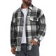 thumbnail image 5 of Camisa Vintage para Hombre de Manga Larga con Botones y Cuadros Cepillados L Gris Oscuro, 5 of 6