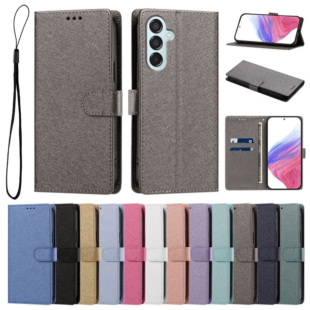 Cartera Funda para Samsung Galaxy M15 Carga Inalámbrica, Gris
