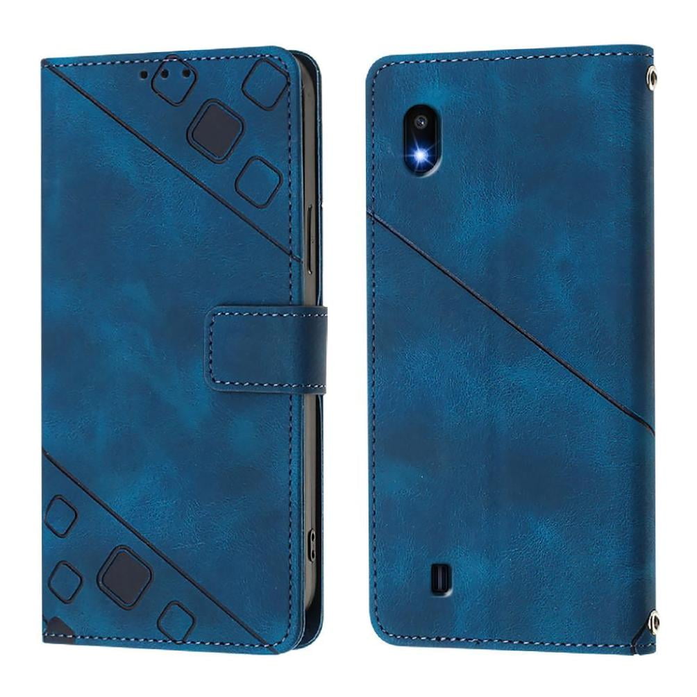 Foxdock - Funda Cartera Para Samsung Galaxy A10 Con Soporte Y Ranuras, Resistente A Golpes Y Rayones Azul