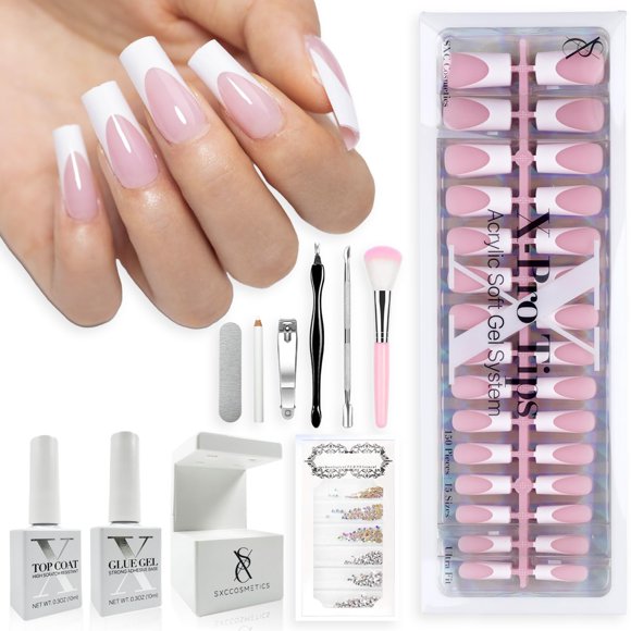 Press On Nails de la serie French Tip Pink de SXC Cosmetics