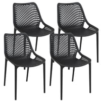 Pandalino - Pack 4 Sillas Bardo Negras| Resistente Para Interior Y Exterior