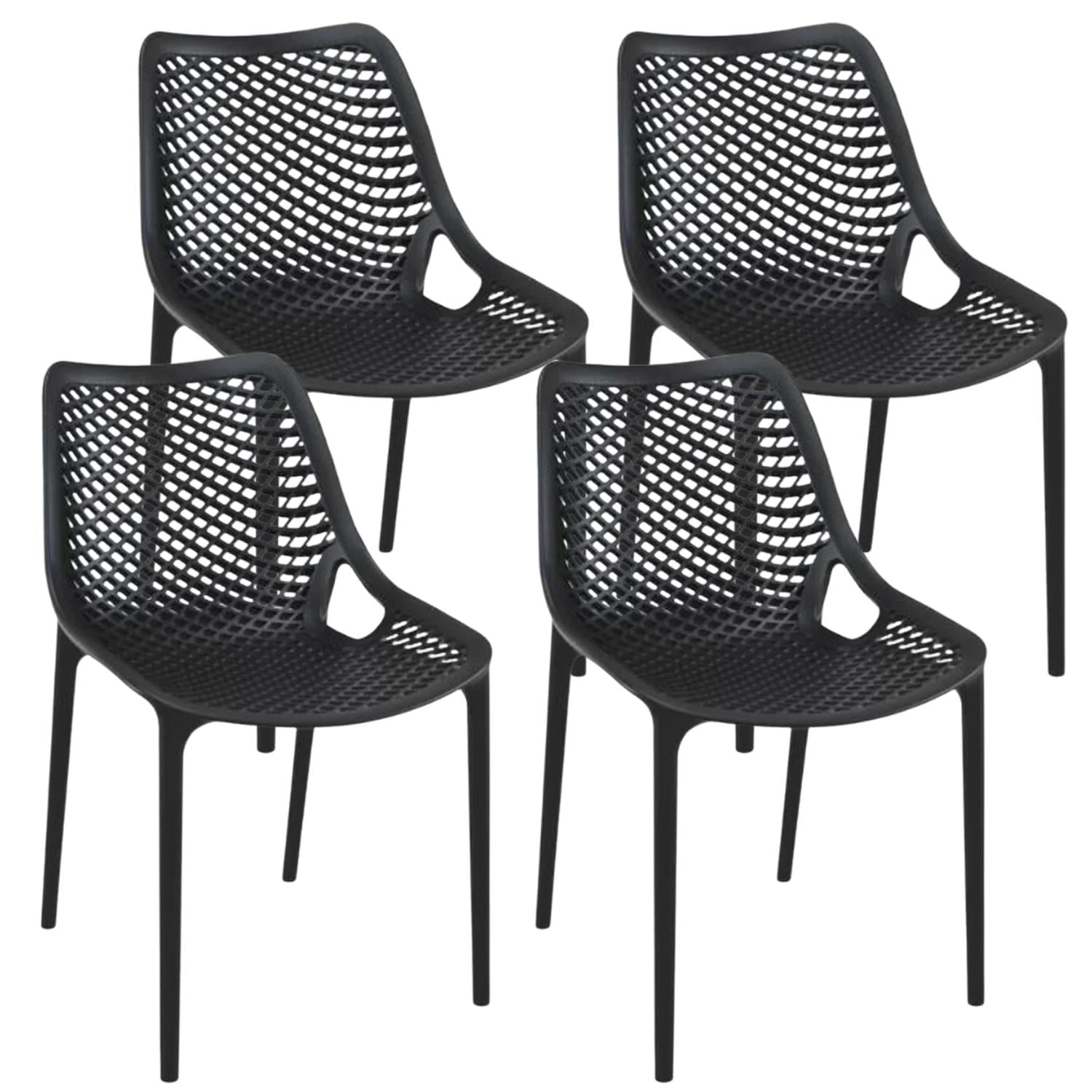 Pandalino - Pack 4 Sillas Bardo Negras| Resistente Para Interior Y Exterior Negro