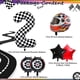 thumbnail image 2 of Set de decoración con globos a cuadros para fiesta temática de 2 coches de carreras, 2 of 7