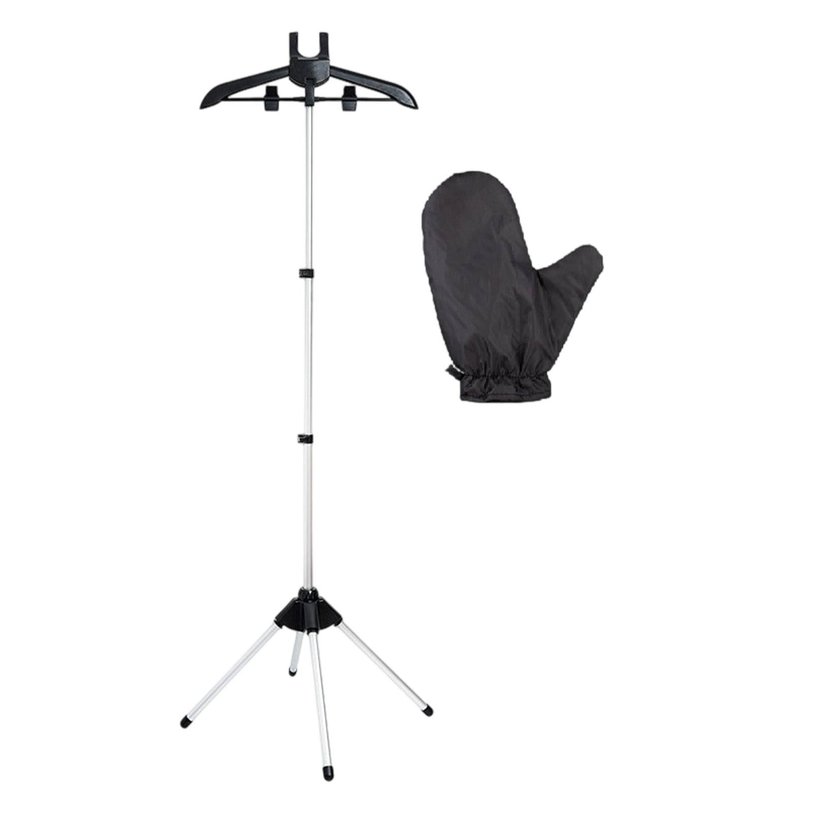 Magideal - Soporte Para Plancha De Ropa Estructura Para Vaporizador Tendedero De Pie Colgador Telescópico Perchero De Ropa En Aleación De Aluminio Adecuado Para Negro