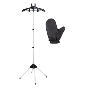 Magideal - Soporte Para Plancha De Ropa Estructura Para Vaporizador Tendedero De Pie Colgador Telescópico Perchero De Ropa En Aleación De Aluminio Adecuado Para Negro