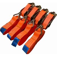 Genérico - Pack X4 Eslinga 800 Kg Izaje Amarras Ratchet Trinquete 5 M Naranja