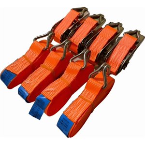Genérico - Pack X4 Eslinga 800 Kg Izaje Amarras Ratchet Trinquete 5 M Naranja