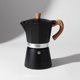 thumbnail image 3 of Cafetera Moka 6 Tazas Negra Acero Mango Madera, 3 of 9