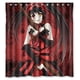 thumbnail image 1 of Cortina de ducha de anime con ropa roja para niña, juego de cortina de baño con ganchos, tamaño 66 x 72 pulgadas, 1 of 3
