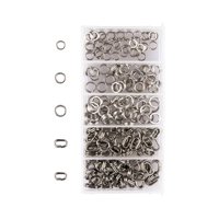 Magideal - 200 Unids Anillos Partidos De Pesca Señuelos Conector De Aparejos Portátil Durable Múltiples Tamaños Aparejos De Pesca Anillos Partidos Para Jigging Círculo Ovalado