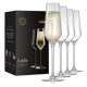 thumbnail image 1 of Juego de 4 vasos de champán JoyJolt Layla Collection, 200 ml, 1 of 9