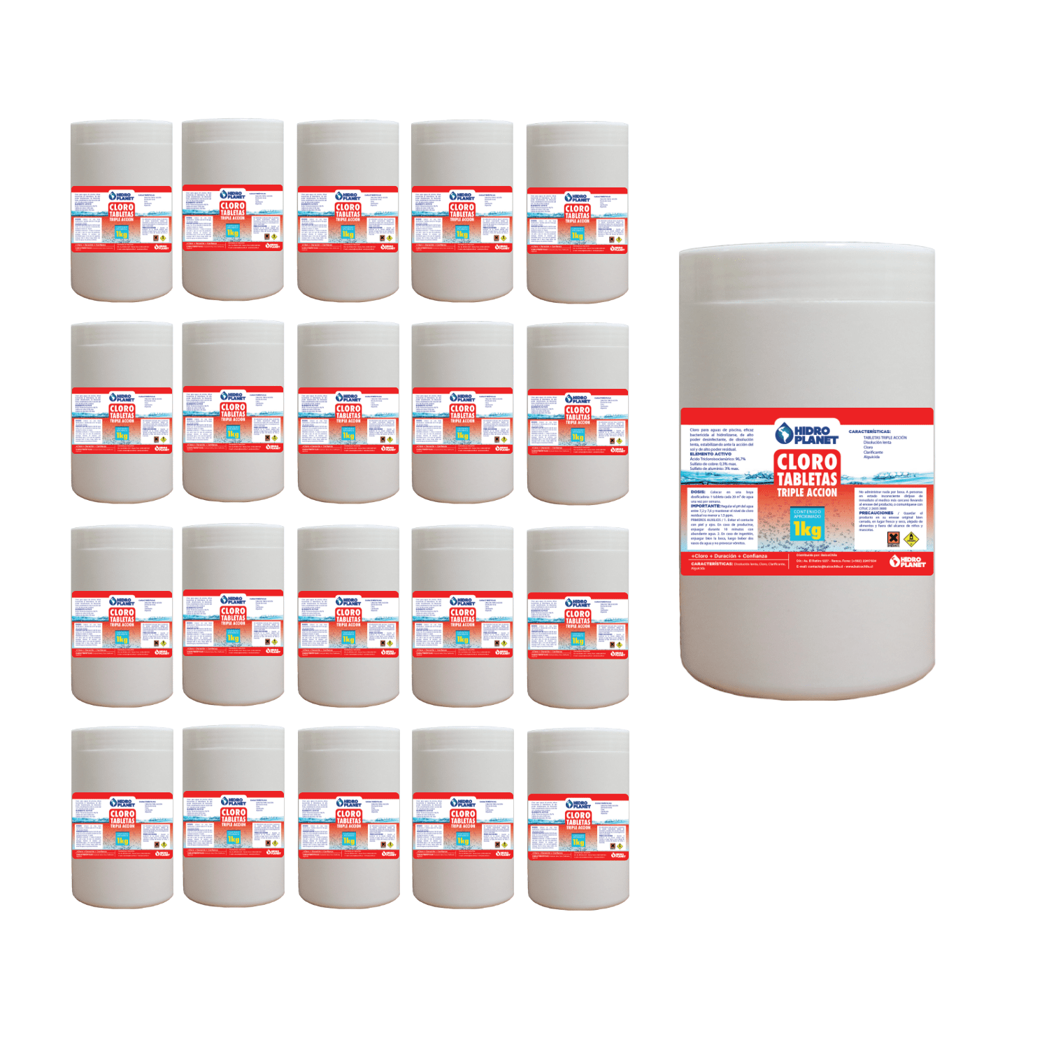 Genérica - Pack 20 Unidades Tableta Triple Acción, Pote 1kg