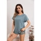 thumbnail image 2 of Blusa Polera Mujer Manga Corta Tipo Encaje Tendencia Premium 5001, 2 of 3