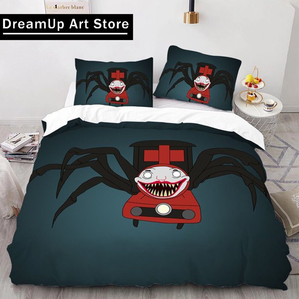 x1376 Bed SheetsChoo-Choo Horror Game Charles Bedding Set Boys Girls Twin Full Size Duvet Cover Pillowcase Bed Adult Bedroom 3-Piece Bedding Set (1 Duvet Cover + 2 Pillow Shams) nj1376