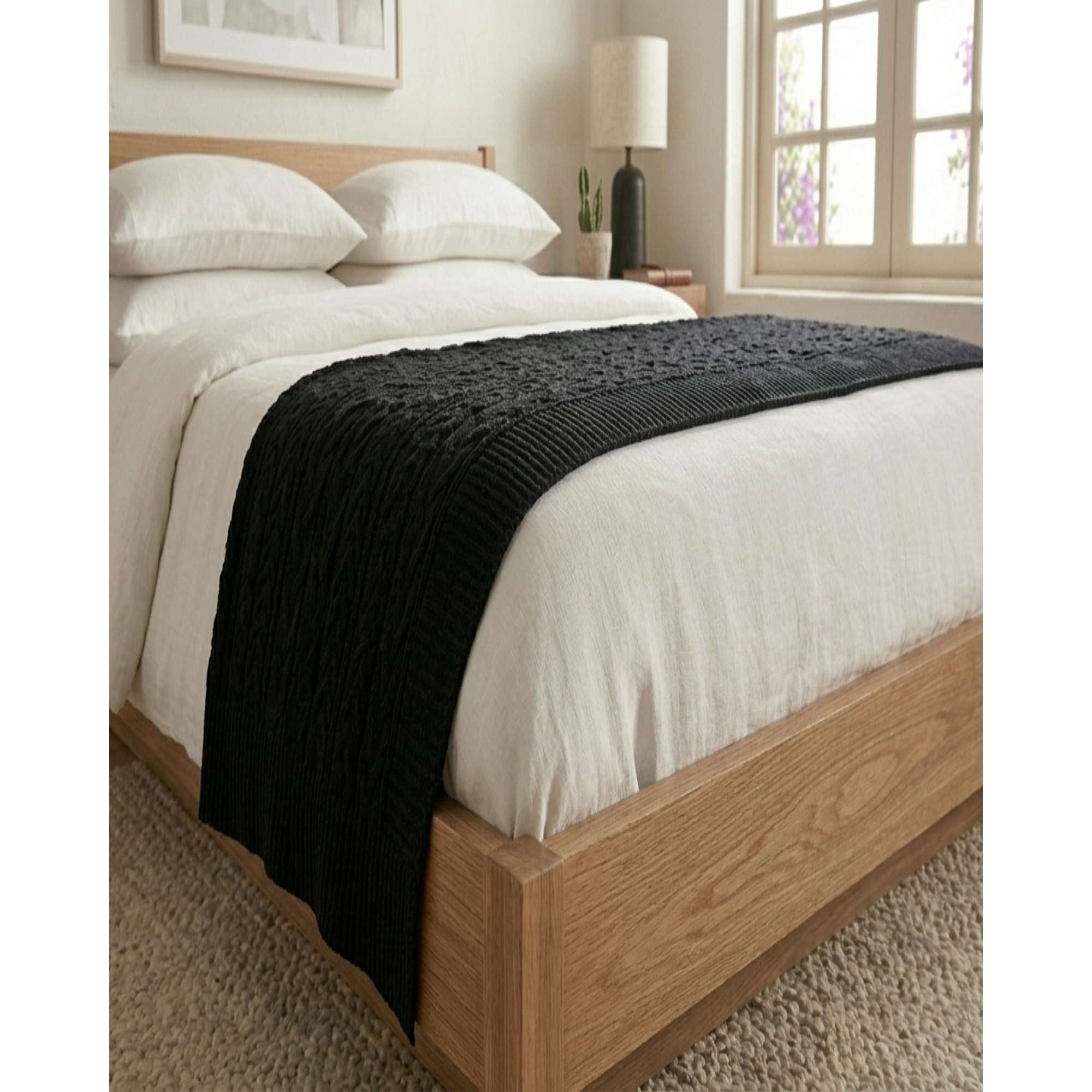 Mylhogar - Piecera De Cama Moderna Con Textura Ultra Suave