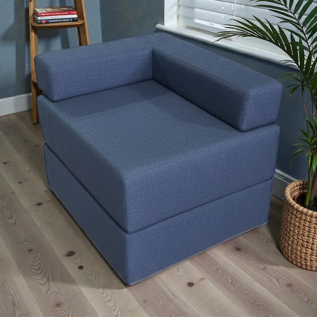Diseños Valestrini - Sofa Cama Arkos En Lino Azul