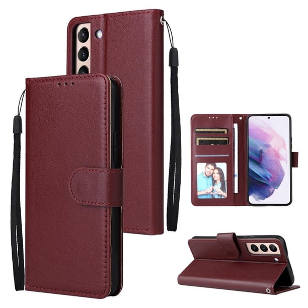 Funda Cartera para Samsung Galaxy S22 Plus 5G con Tarjetero, Soporte y Cordón - Protección Rojo