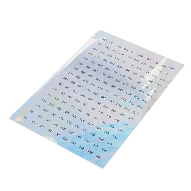 Etiquetas adhesivas digitales Disposición de números 10 mm de diámetro Autoadhesivo impermeable para herramienta de manicura escolar Lápiz - número 001 número 001 a 160