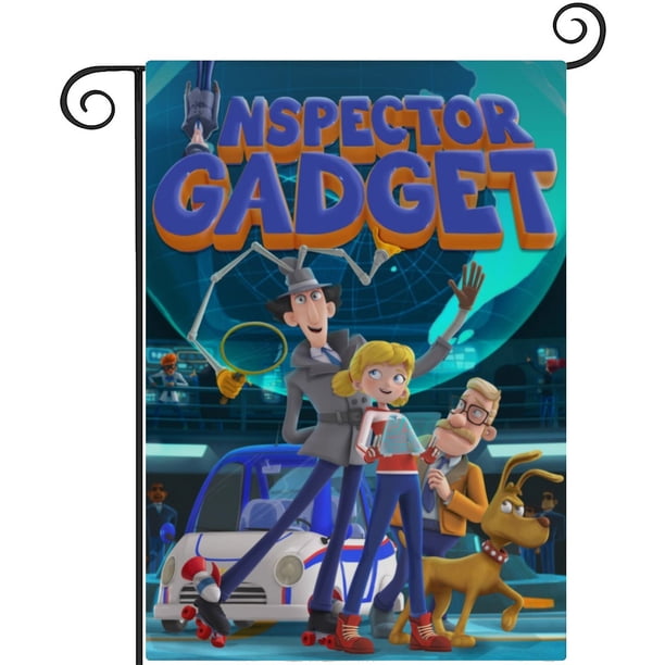 Inspector Gadget-bandera de jardín temática. Regalo perfecto para fans, amigos y familiares, ideal para actividades al aire libre y decoración de fiestas.28CM*45CM