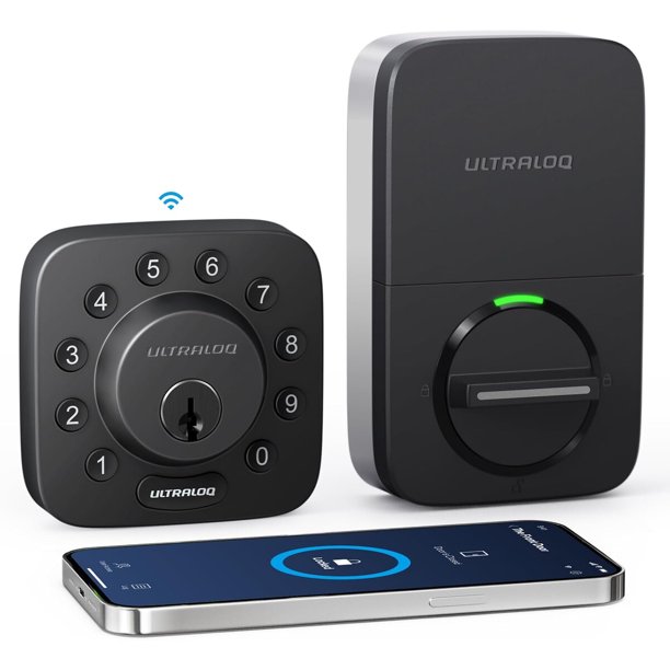 ULTRALOQ U-Bolt WiFi Smart Lock con sensor de puerta y acceso remoto por aplicación