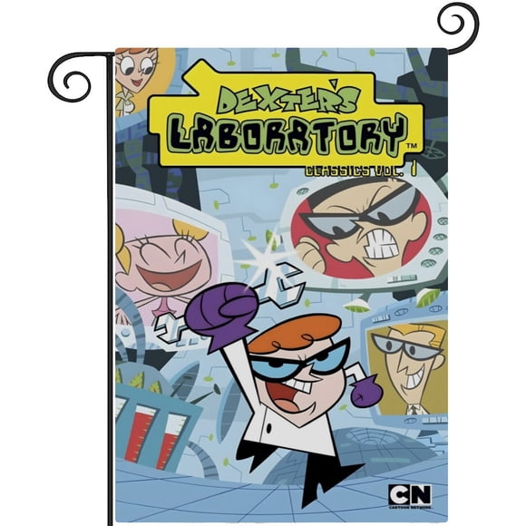 El Laboratorio de Dexter-bandera de jardín temática. Regalo perfecto para fans, amigos y familiares, ideal para actividades al aire libre y decoración de fiestas.28CM*45CM